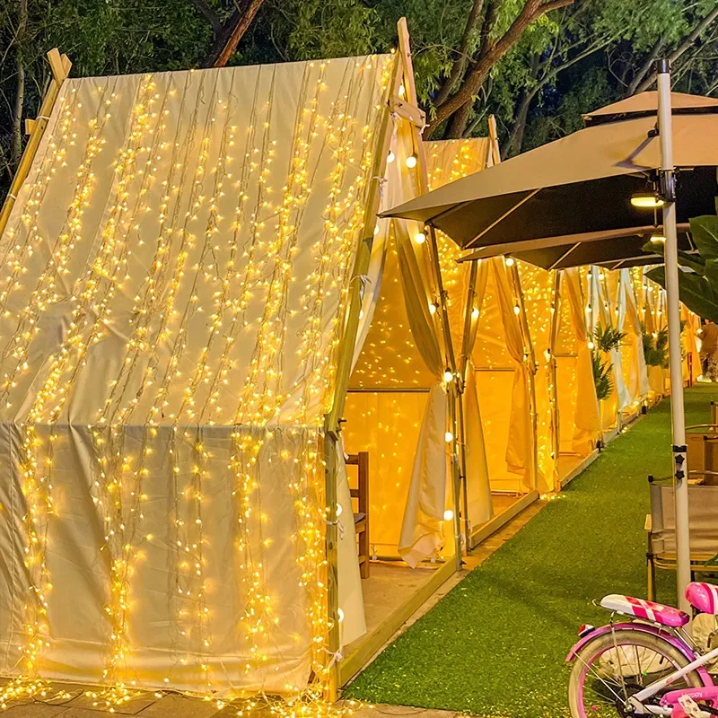 BBQ Triangle Tent Rainproof Rooftop Camping Shelter Four Seasons Universal Hot Pot Dining Shed for Courtyard Agritainment Bed