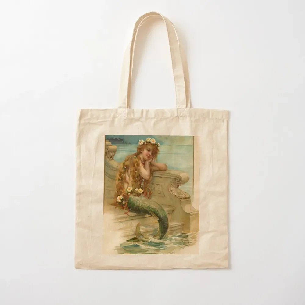 

Vintage young mermaid from a bath salts advert Tote Bag Canvas bag Canvas canvas bags tote bags cloth bags Tote Bag