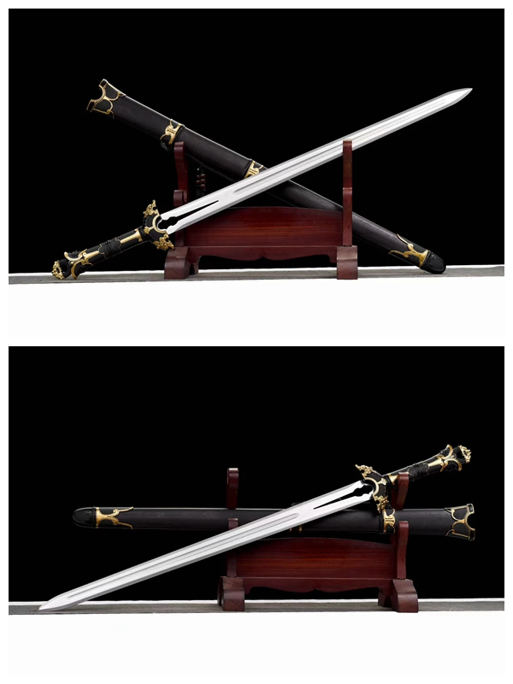

Handmade Sword Home Fitness Equipment Groove Sword Blade Manganese Steel Edged Wood Scabbard Ancient Beast