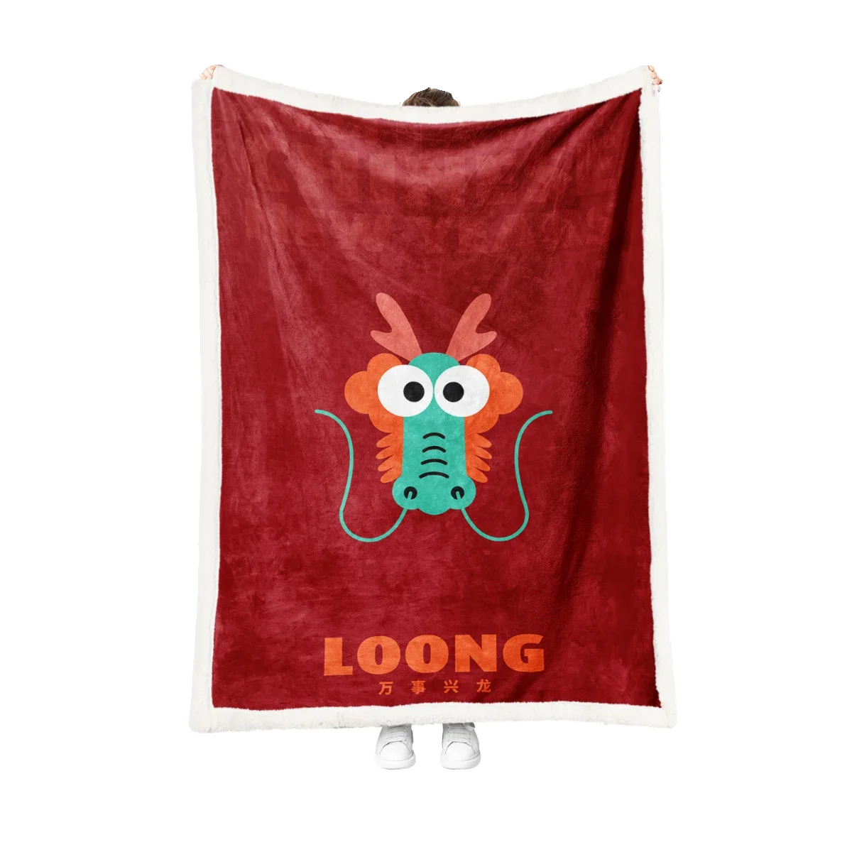 Original Year of the Dragon  Red Blanket Custom Blanket Sofa Blankets Dormitory Student Birthday New Year's Gift