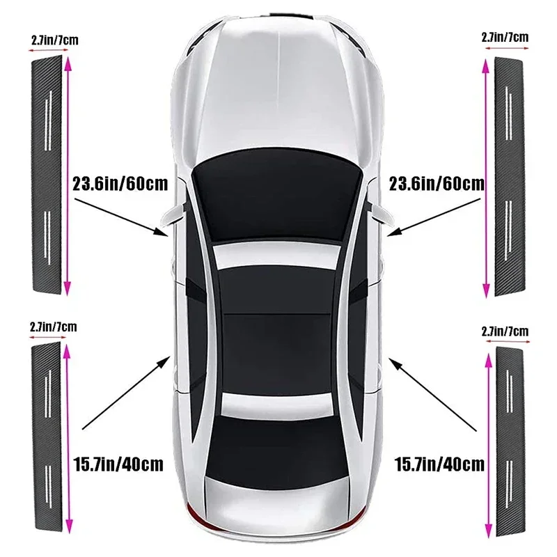 Carbon Fiber Car Door Sill Threshold Strips Anti Scratch Stickers for BYD Logo Atto Song PRO Han EV Max Tang DM Yuan Qin PLUS