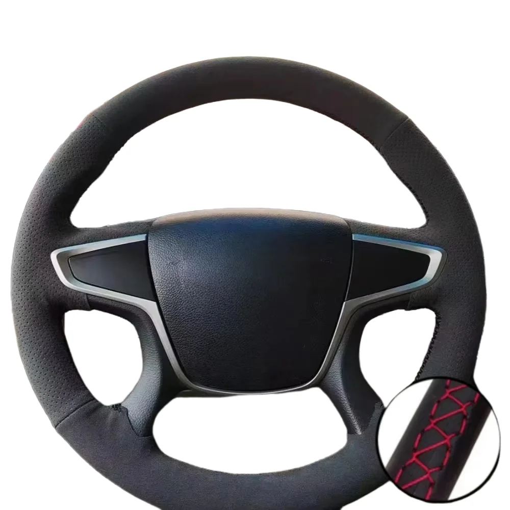 

Braid Car Steering Wheel Cover Wrap Hand Sewing Non-Slip Suede Leather For Buick GL8 ES 28T 2011-2013 2014-2016 2017-2021