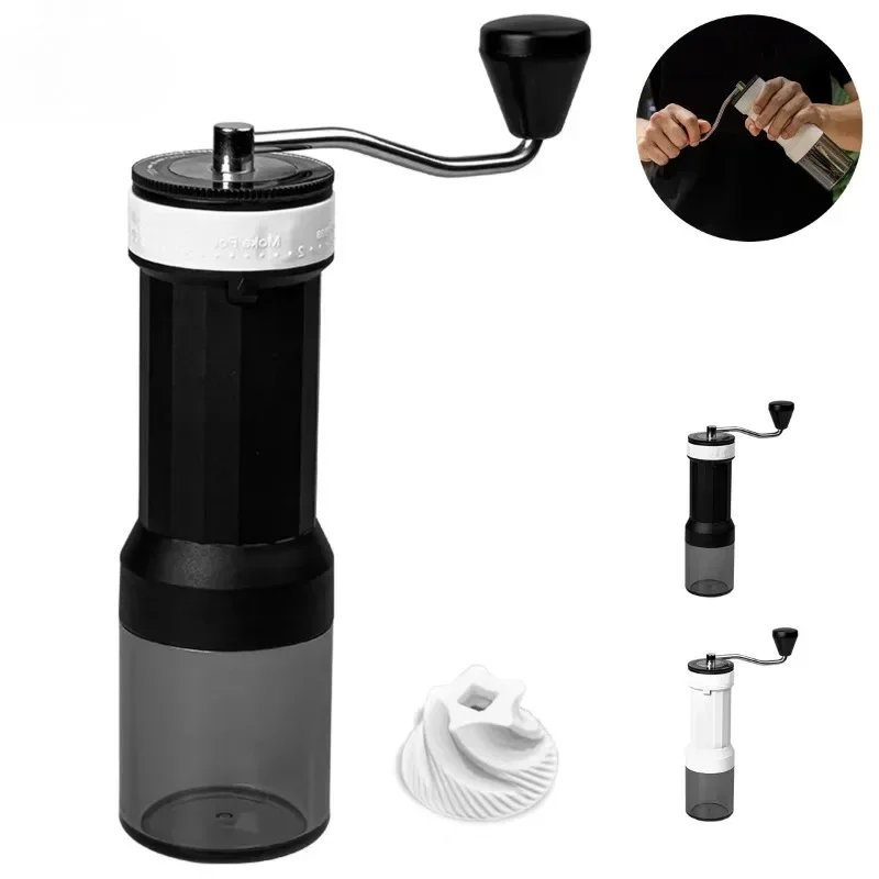 

EXSX Manual Coffee Grinder Portable Hand Crank Coffee Bean Grinder with Ceramic Burr 40 Gears Adjustable Setting Coffee Grinder