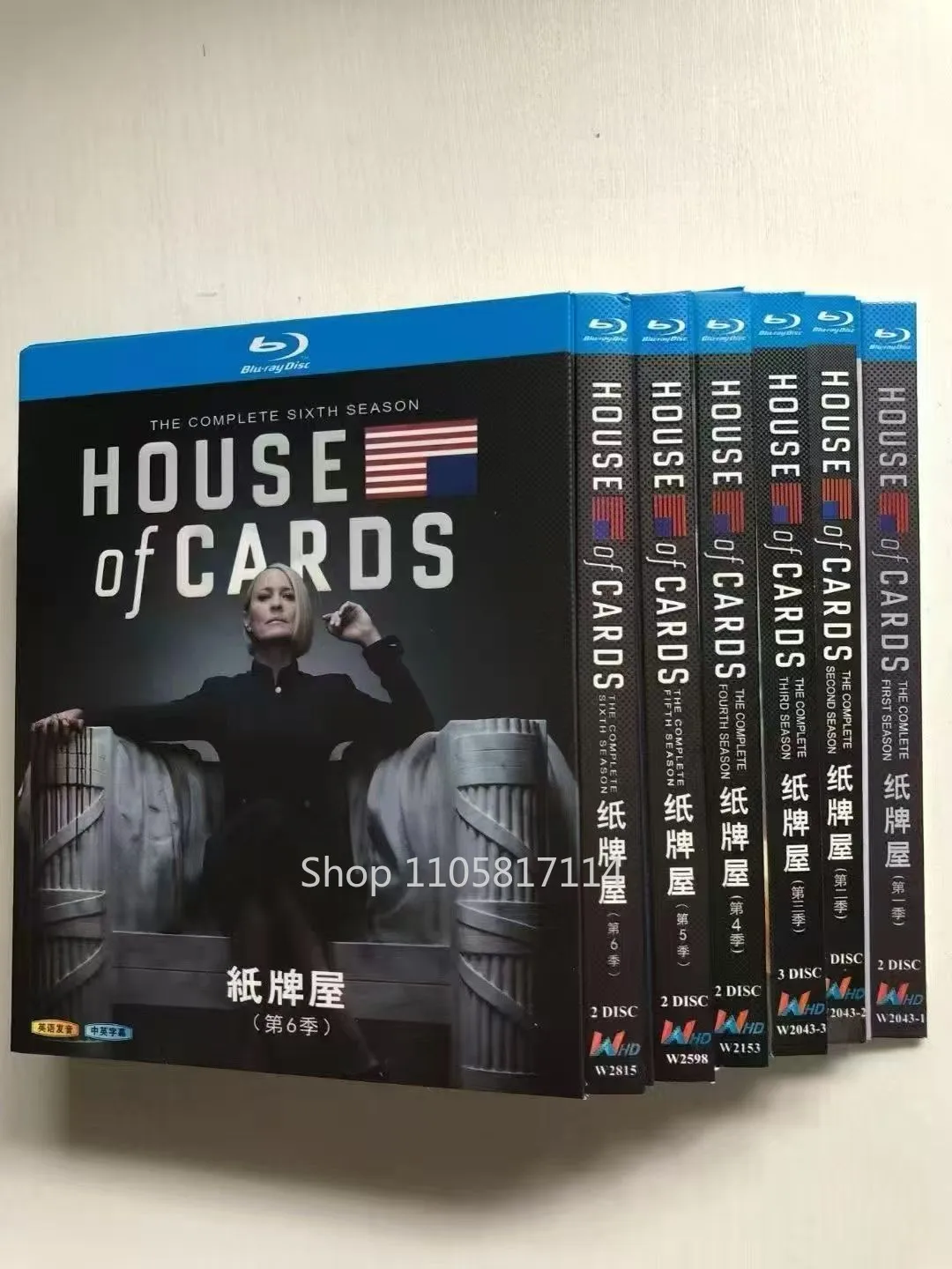 House of Cards Season 1‎-6 (2013-2018)：13-disc New Sealed Box Set Blu-ray disc YIHUI