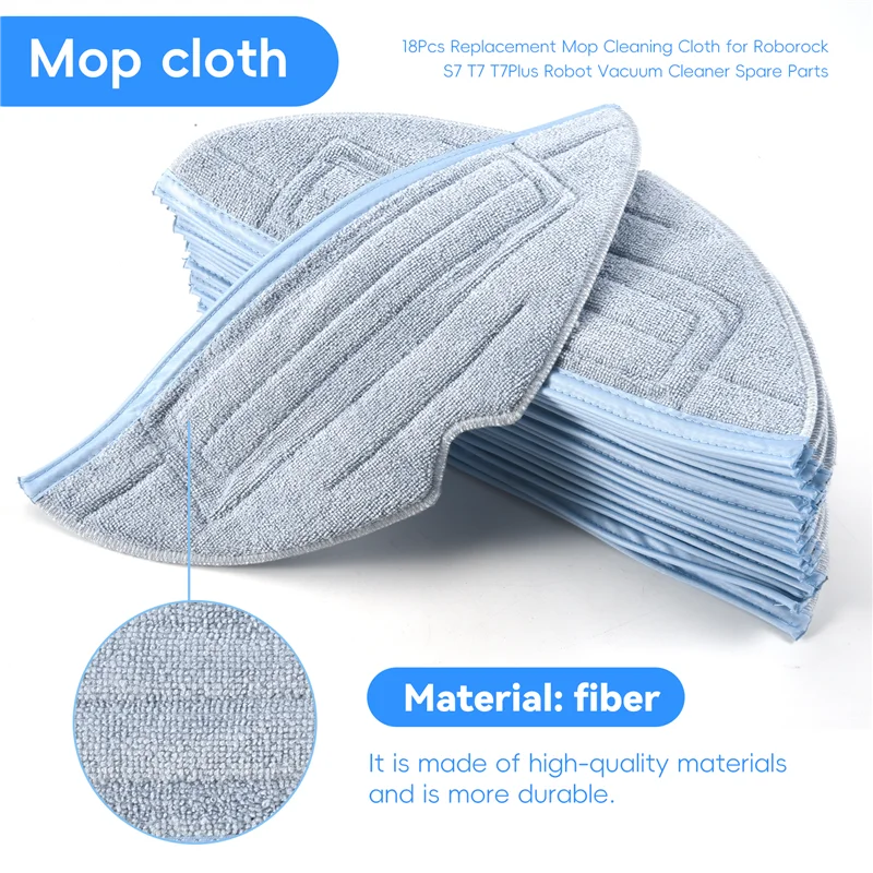 -A90P 18Pcs Replacement Mop Cleaning Cloth For Roborock S7 T7 T7plus Robot Vacuum Cleaner Spare Parts