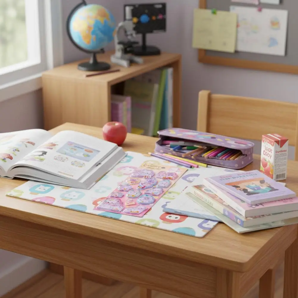 Adesivos dinâmicos dos desenhos animados 3d tridimensional transparente cristal adesivo bonito menina scrapbooking papelaria