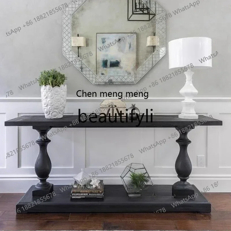 D178   French entrance cabinet, retro American entry solid wood entrance table, ultra-thin sofa, wall cabinet