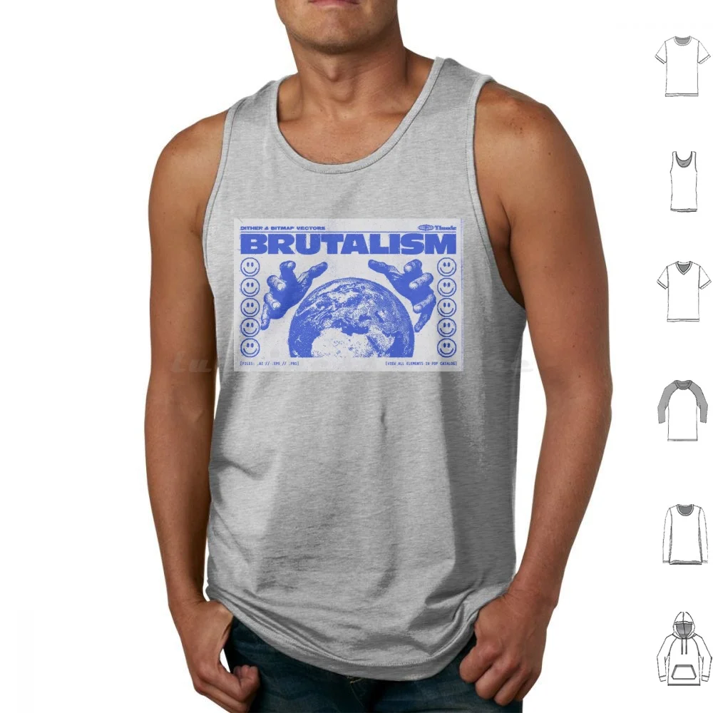 Brutalism Vector Print Tank Tops Vest Sleeveless