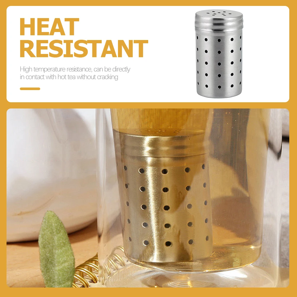 

Stainless Steel Tea Infuser Loose Leaf Strainer Exquisite Tiny Holes Cylinder Filter Portable for Home Kitchen Office