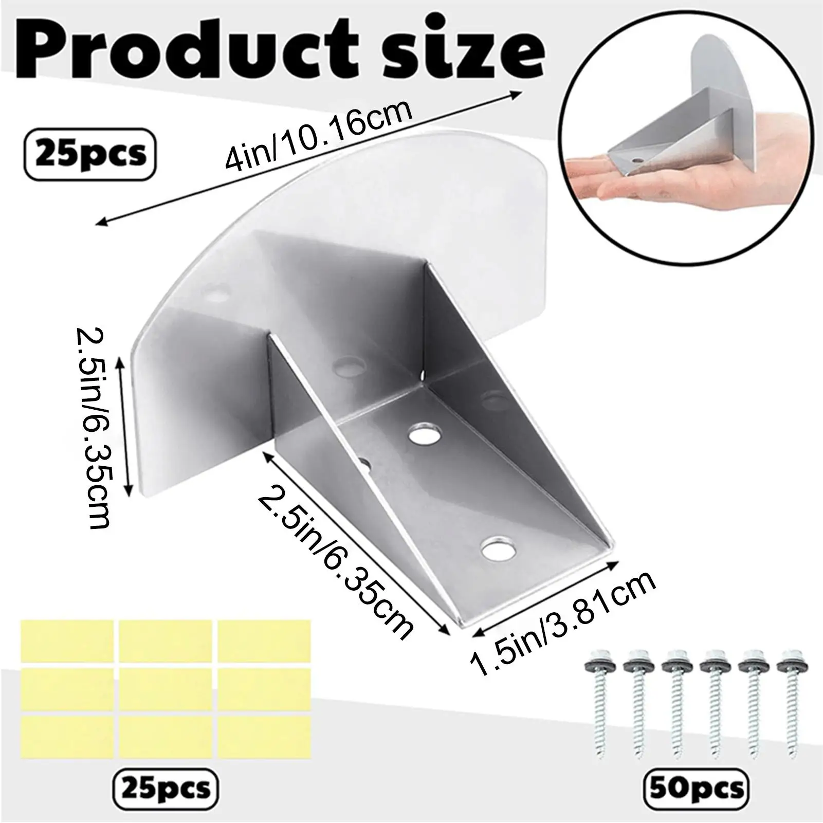 Steel Roof Snow Stop 25 Pieces Household Ice Buildup Stops Weather-Resistant Roof Snow Guards For Apartment Winter Shingle
