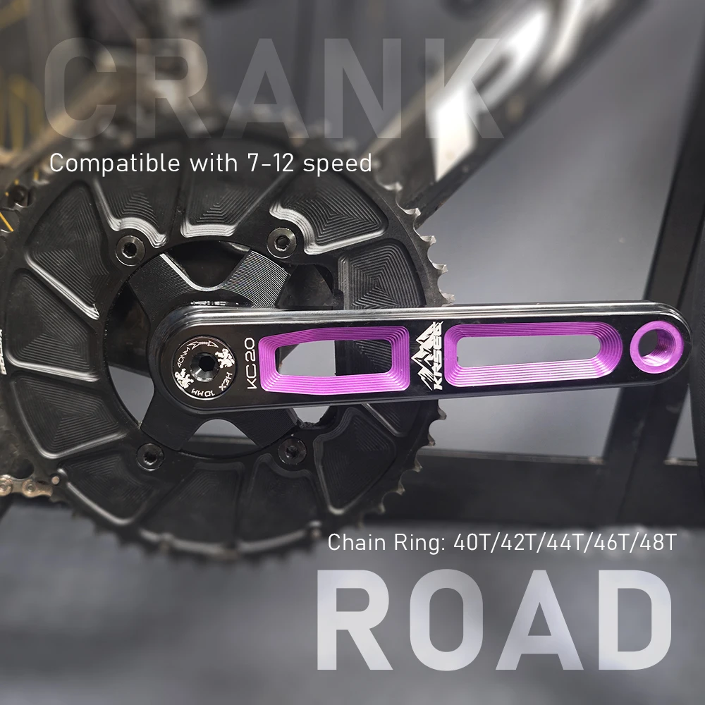 

Кривошипный механизм KRSEC для шоссейного велосипеда, 165 мм, ультралегкий, полый, спецификация DUB, подходит для складных велосипедов, для шестерен 40-50T.