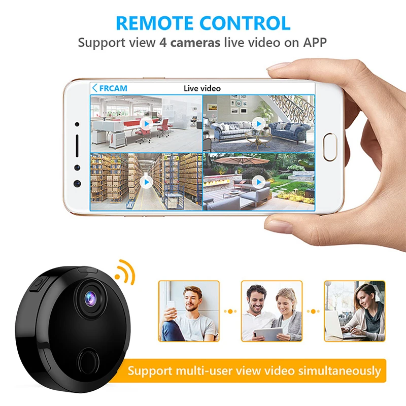 1080P HD Mini Camera Wifi Night Vision Remote Smart Micro Security Camera Home Security Surveillance Camera Remote Monitor