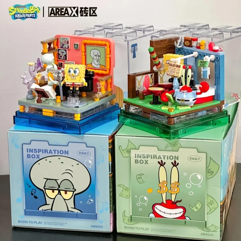 Areax Bob l'éponge blocs de construction boîte chambre modèle jouet Patrick Star maison bureau décoration vacances Surprise cadeaux pour les enfants