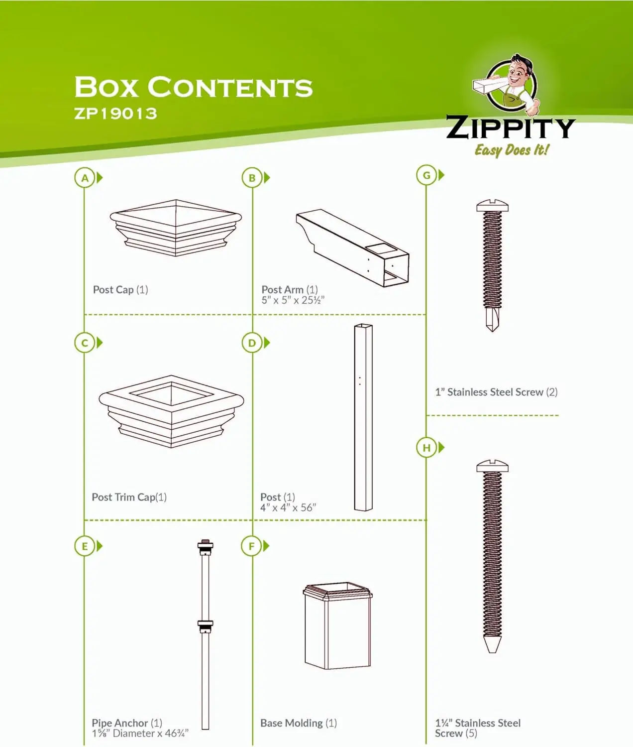 Zippity Outdoor Products ZP19013 Classica Mailbox Post White Post Box Garden Outdoor Supplies