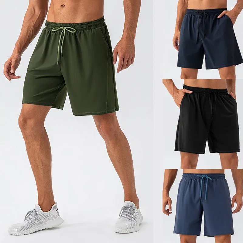 

Мужские быстросохнущие спортивные шорты, свободные универсальные брюки для бега с пятью карманами, дышащие, для фитнеса, активного отдыха, пляжной одежды