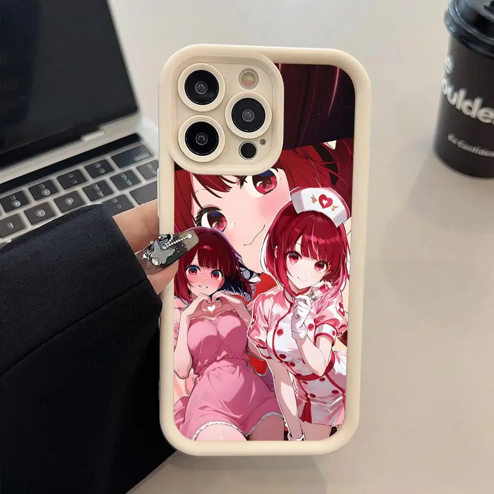 

Oshinoko Arima Kana Phone Case for iPhone 17 16 15 14 13 12 11 Air Pro Max Plus White Soft TPU Shockproof Cover
