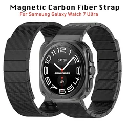 Magnetic Carbon Fiber Strap For Samsung Galaxy Watch 7 Ultra 47mm LTE Lightweight Bracelet Watchband For Galaxy Watch Ultra 47mm
