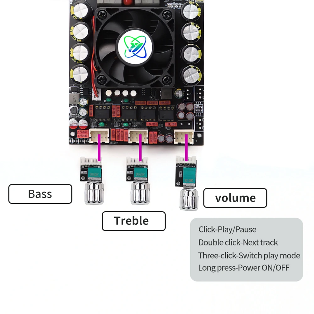 Modulo scheda amplificatore Audio BT Lossless da 220W + 220W con regolazione ad alta bassa frequenza Stereo a doppio canale TPA3251D2