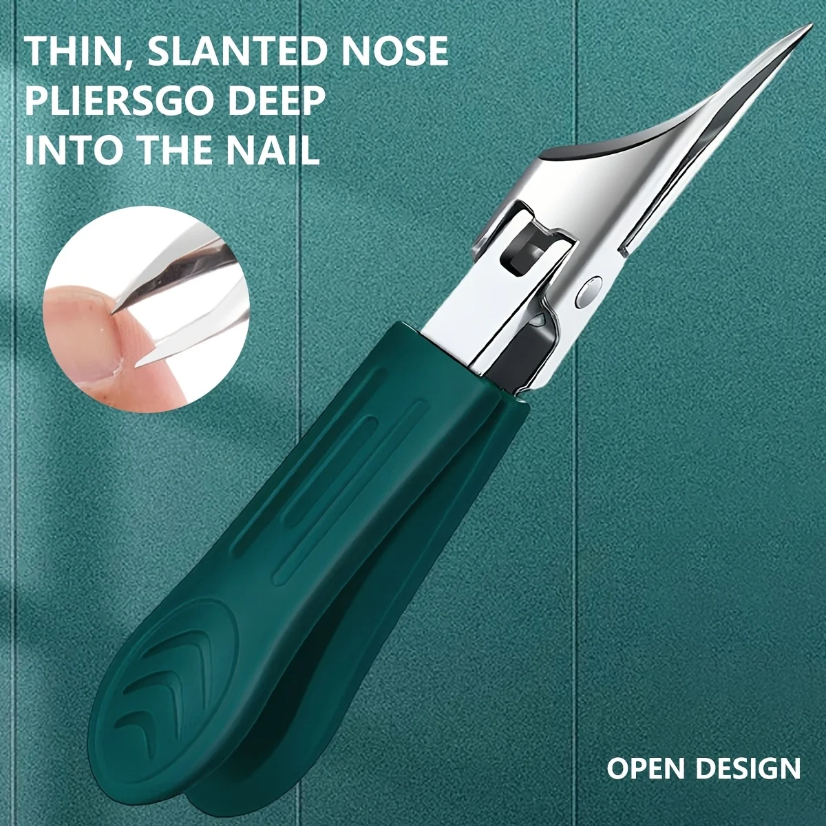 Stainless Steel Professional Nail Clipper Trimmer Equipped with Ultra-slim Angled Tip Design, Thick Nail and Toenail Care Tool