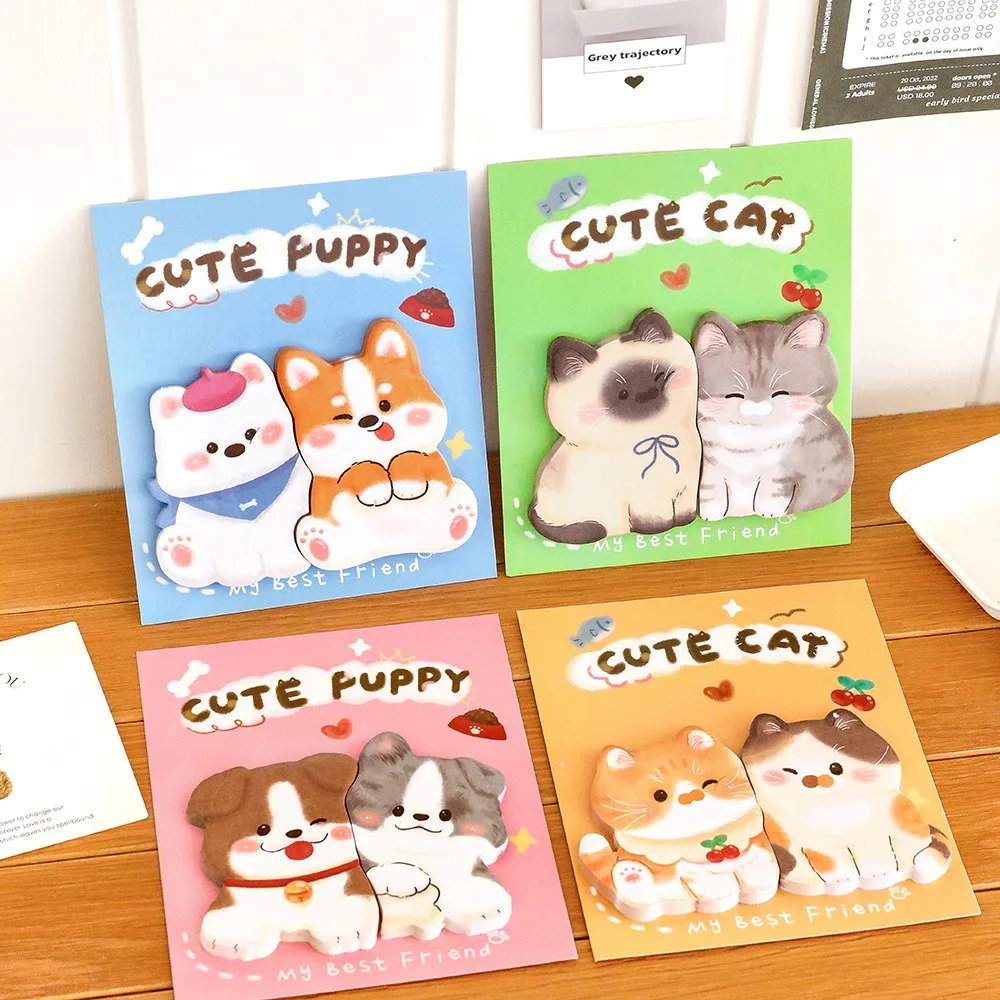 Adhesive Puppy Memo Pad Cute Animal Sticker Sticky Notes for Students with N Times Removable Cartoon Gift