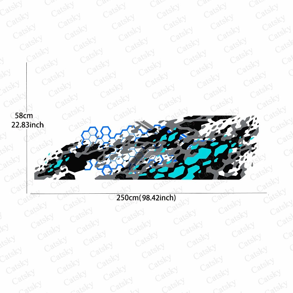 Camouflage honeycomb graphic Car Side Sticker Vinyl Paper Racing Wrapping Design Painting Printing Itache Self-Adhesive Decal