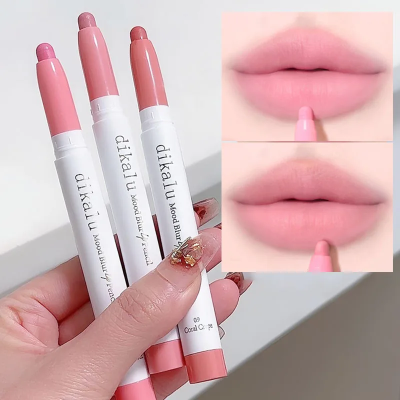 Matte Lip Voering Pen Waterdichte Contouren Lippenstift Dubbel-Einde Duurzame Anti-Stick Cup Gladde Fluwelen Lipliner Lip Make-Up Cosmetica