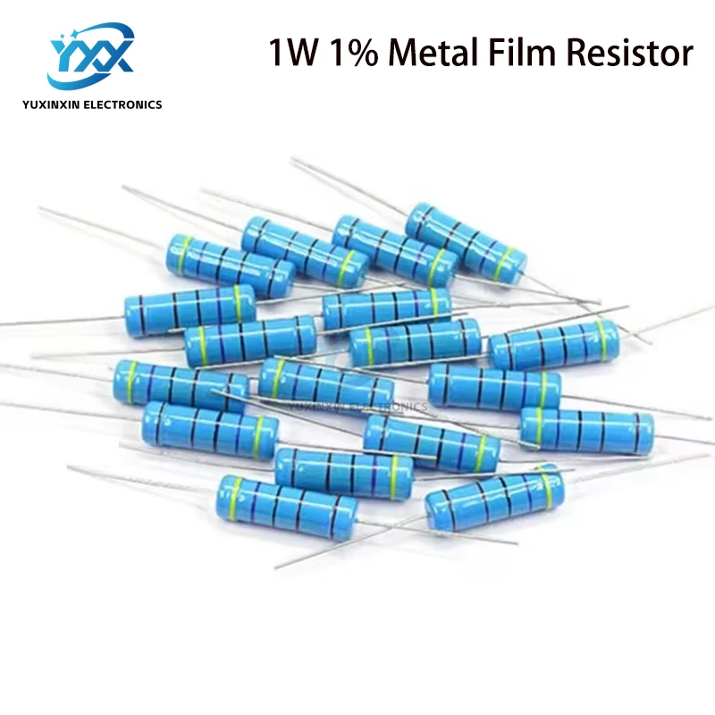 20pcs 1W 금속 필름 저항기 1% 0.1R-10M 10R 22R 47R 100R 330R 1K 4.7K 10K 22K 47K 100K 330K 470K 1 2 10 22 47 100 330 1M 옴