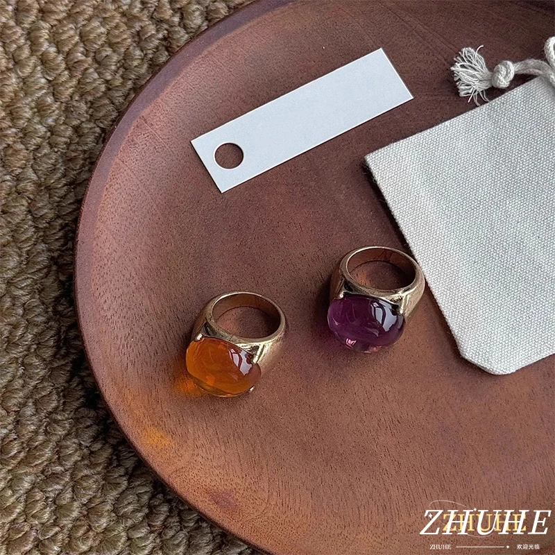 Trendige Schmuck-Accessoires, Vintage-Edelstein-Ring, Damen-Herren-Unisex-großer Kristall-Ring, einzigartiges Modeschmuck-Accessoire