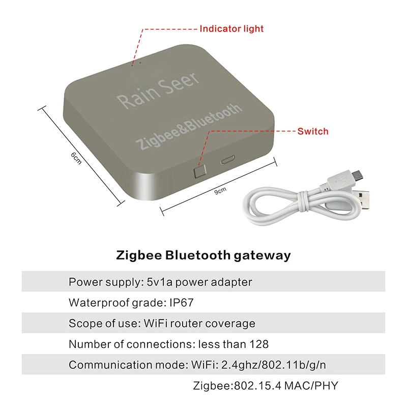 Regen Ziener Tuya Smart Leven Bluetooth Gateway Wifi Bluetooth Dual Control Apparatuur Smart Home Gateway Connector Afstandsbediening