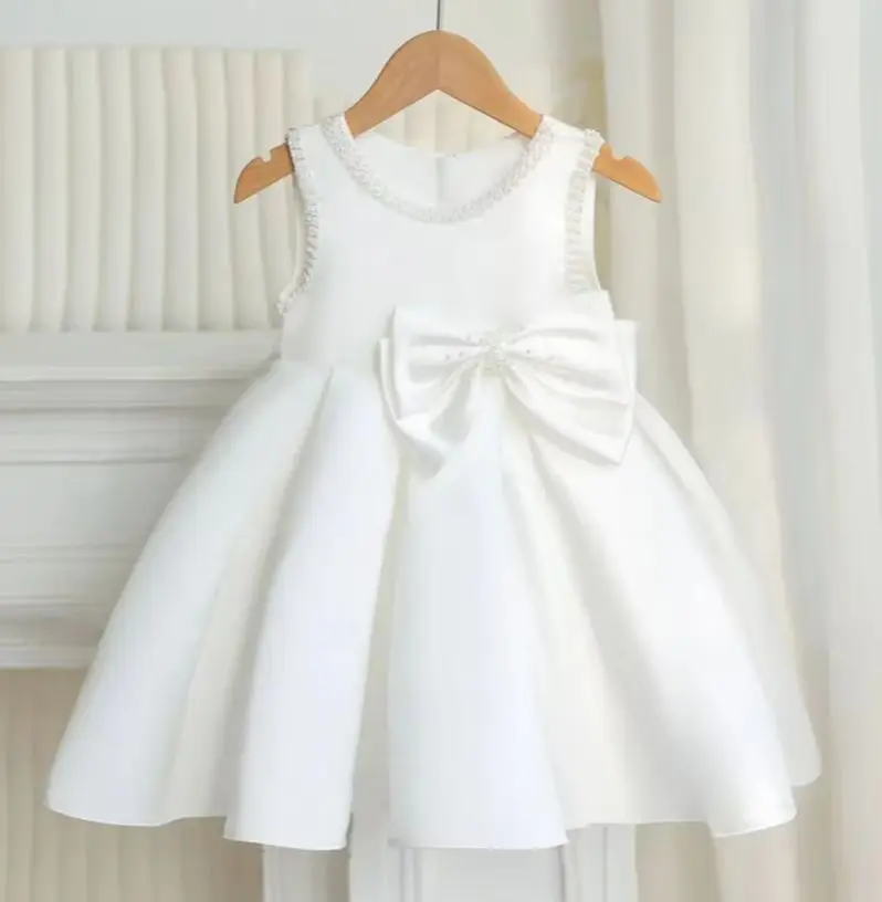 Girls Party Dress Pearls Children Clothing Kid Formal Dresses Girl Christmas Clothes Brief 2 to 7T