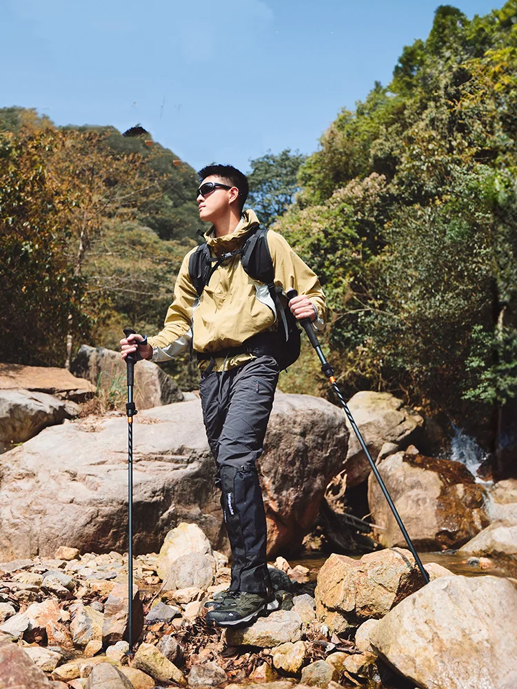 Naturehike Trekkingstöcke aus Kohlefaser und Aluminiumlegierung, fünf verstellbare Abschnitte, faltbar, für Bergwanderungen, tragbar, leicht zu transportieren, Trekkingstöcke