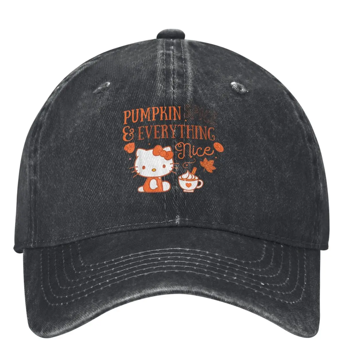 Hello Kitty Pumpkin Spice And Everything Nice Baseball Cap Outdoor Sun y2k Trucker Dad Hat Men Adult Sun Visors Snapback Cap