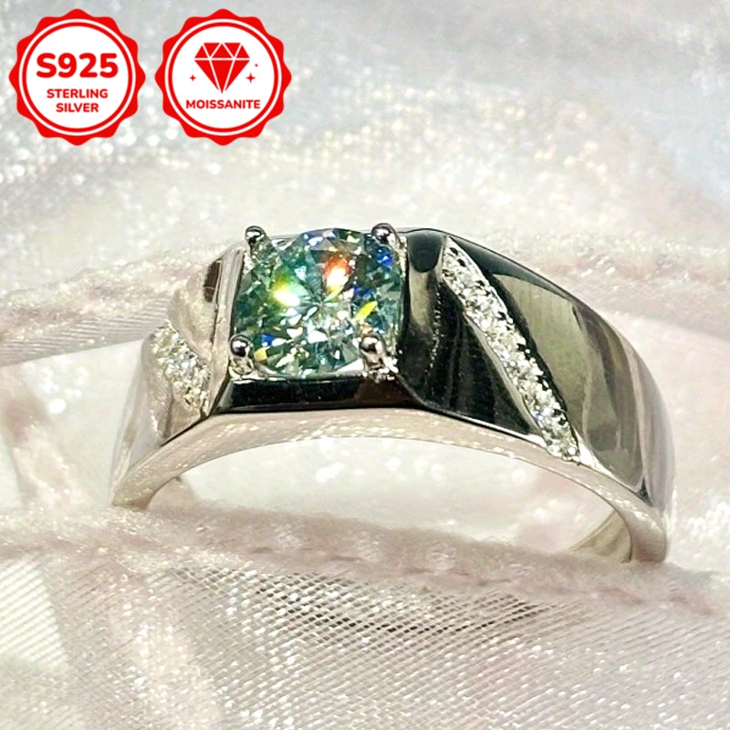 1pc 1 Carat 925 Silver Moissanite Ring, A Valentine's Day Gift or Anniversary Present, An Exquisite and Unique Accessory.