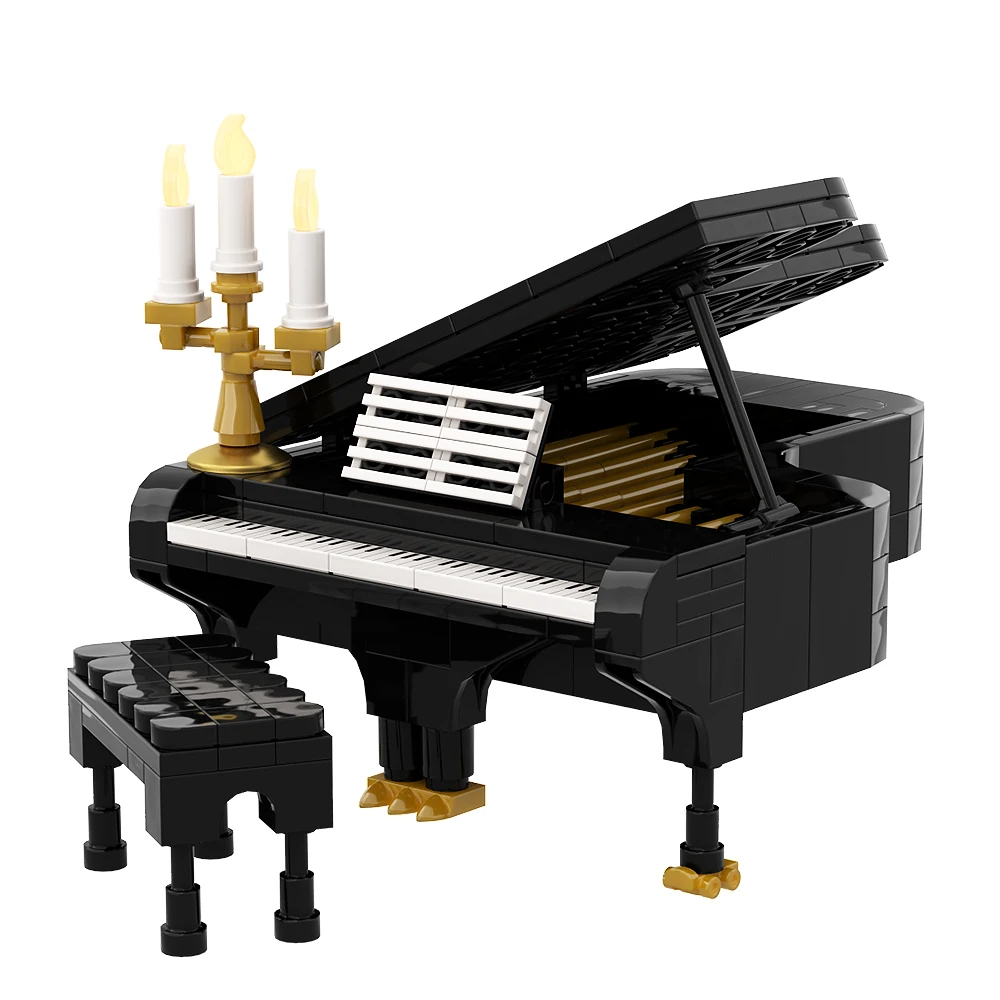 Gobricks Moc Dreamered Piano DIY Model Building Blocks Living Room Display Piano Chair Pianist Creativity Brick Children Toys