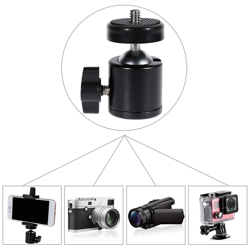 Camera Mount,360° Screw Mini Camera Ball Head Swivel Bracket Mount Ball Head For DSLR Camera,Light Stand,Tripod(2 Pcs)