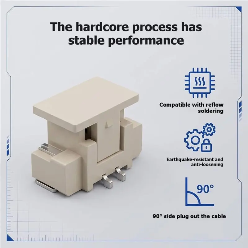 [NEWA08R】 MX1.25Mm 2P Automotive Post For Wafers Connector Smart Electronic Devices Vertical Mount 1500Pcs