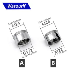 WASOURLF adaptador de filtro de conector macho M24 de transferencia de rosca hembra G1/2 M22, piezas de grifo de manguera de baño, accesorios de latón