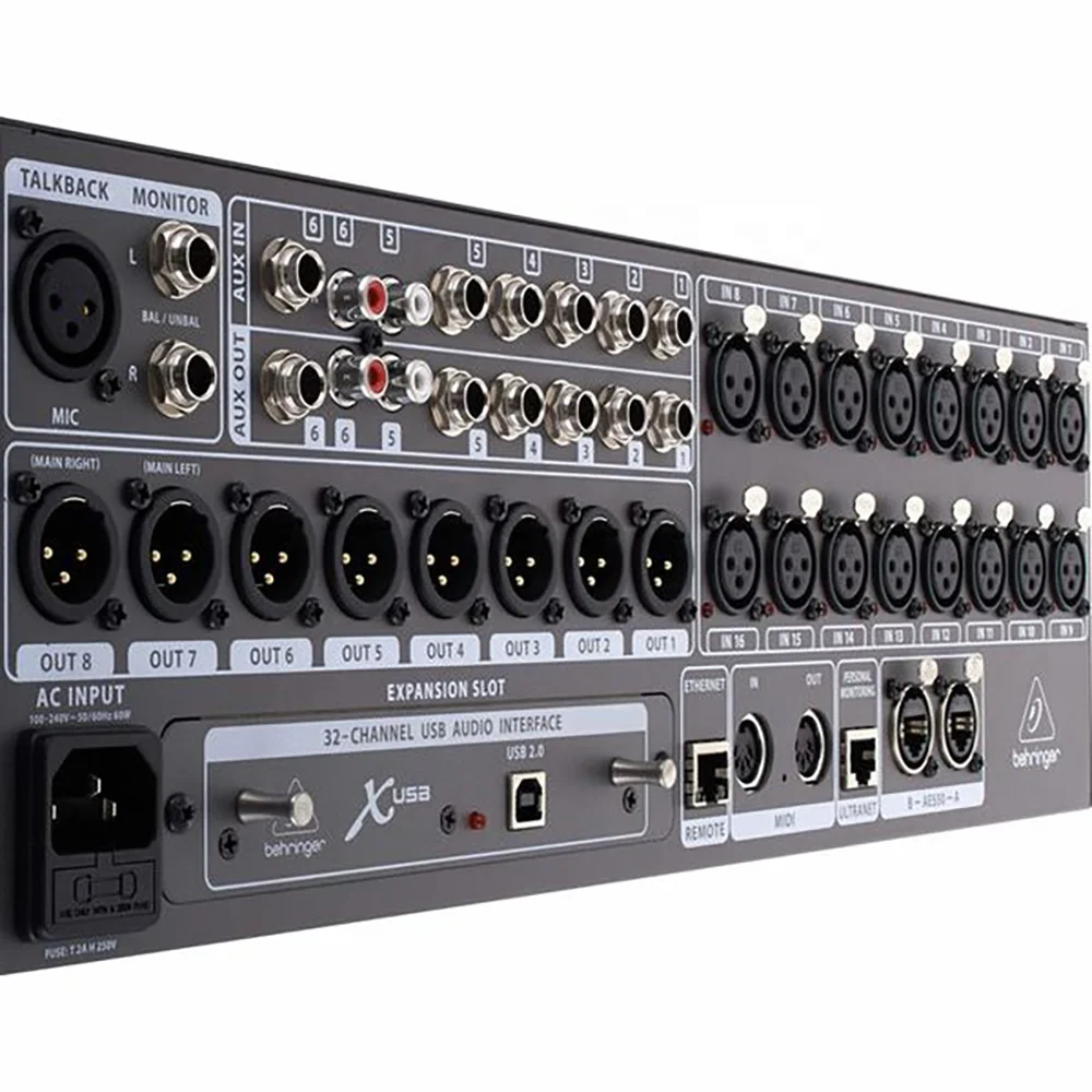 Digital Audio Interface Mixer, Behringer X32 Rack, equipamento de música, Mic, entradas de linha, USB, sistema Pa, 16 XLR, 32 canais