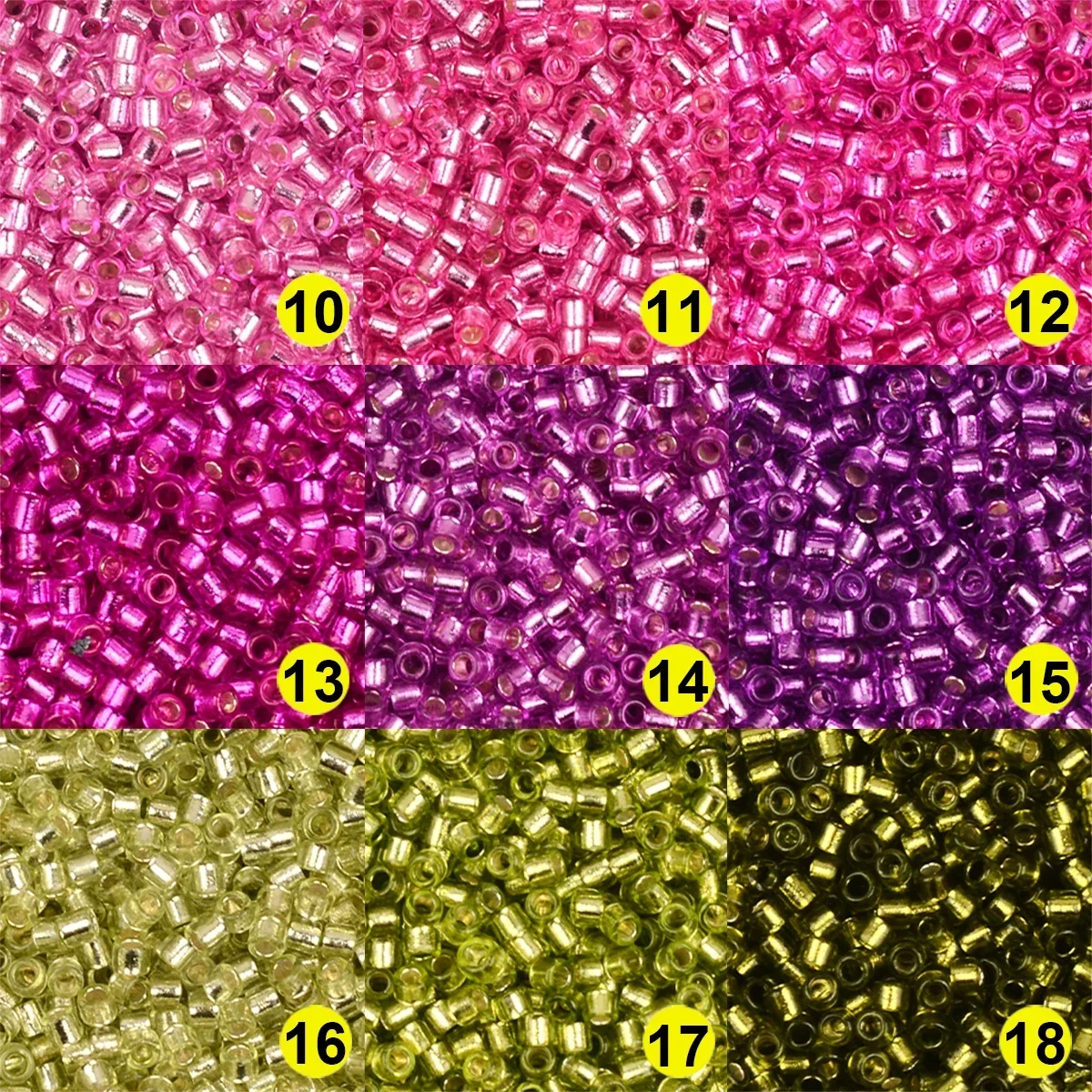 2mm 11/0 tubo allentato uniforme colore argento all\'interno perline perline di vetro ceco bracciali collana anello che fa perline per fai da te