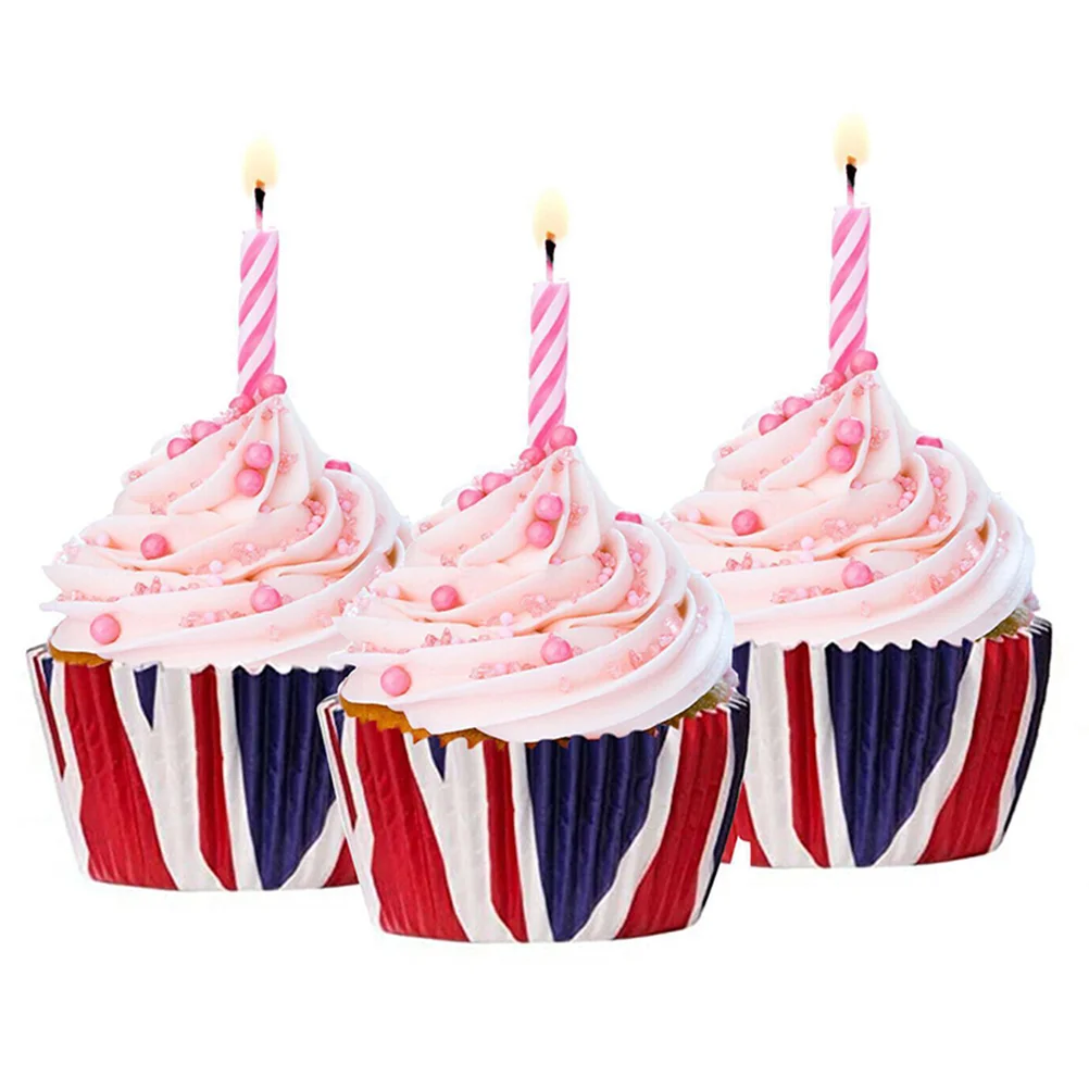 

200pcs Cups Baking Muffin Liners Union Jack Muffin Liners Pattern Food Grade Paper Dessert Wrappers Party Holders