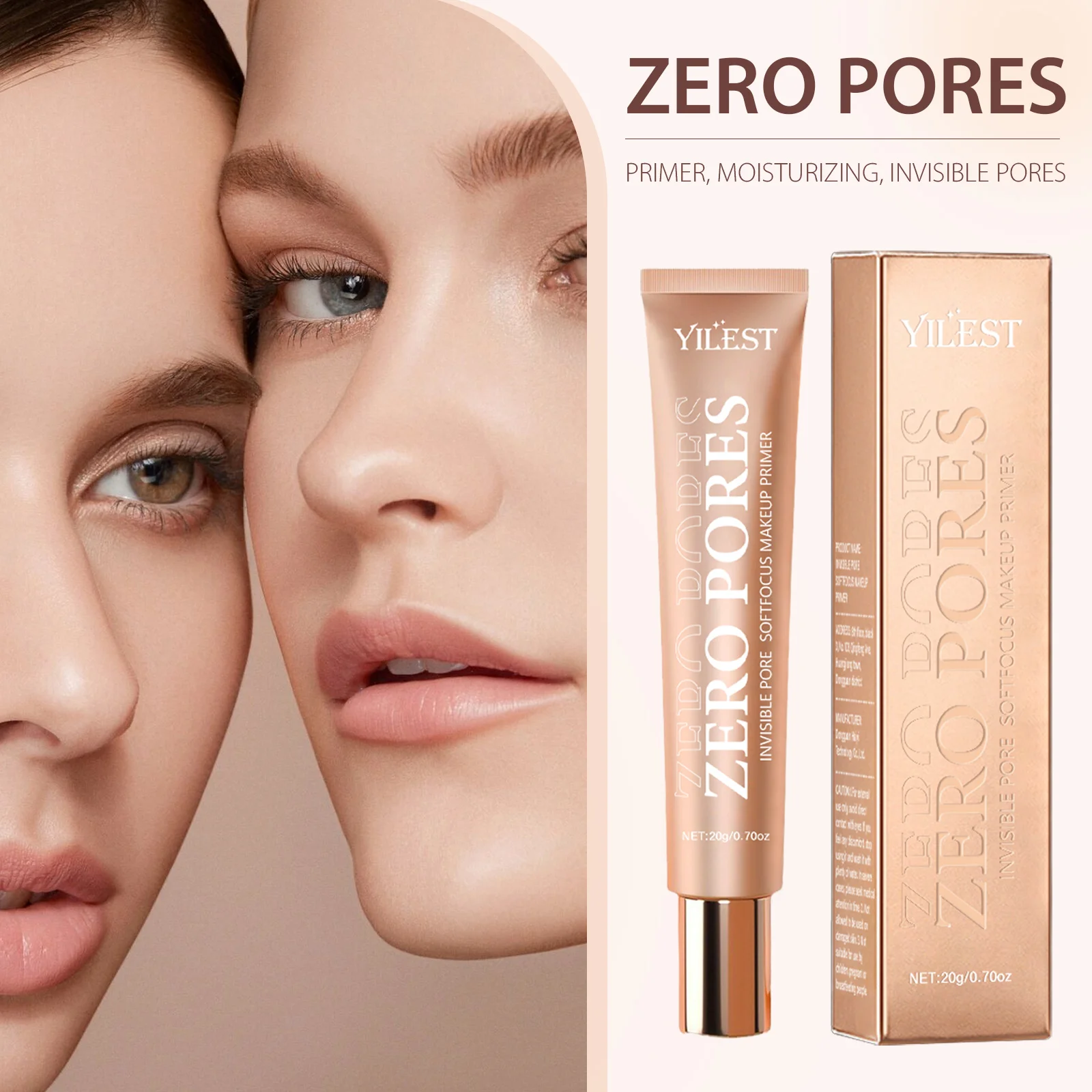 YILEST Makeup Primer 20g Onzichtbare poriën Softfocus Face Primer, oliecontrole, langdurig, gladmakend voor matte afwerking Make-upbasis