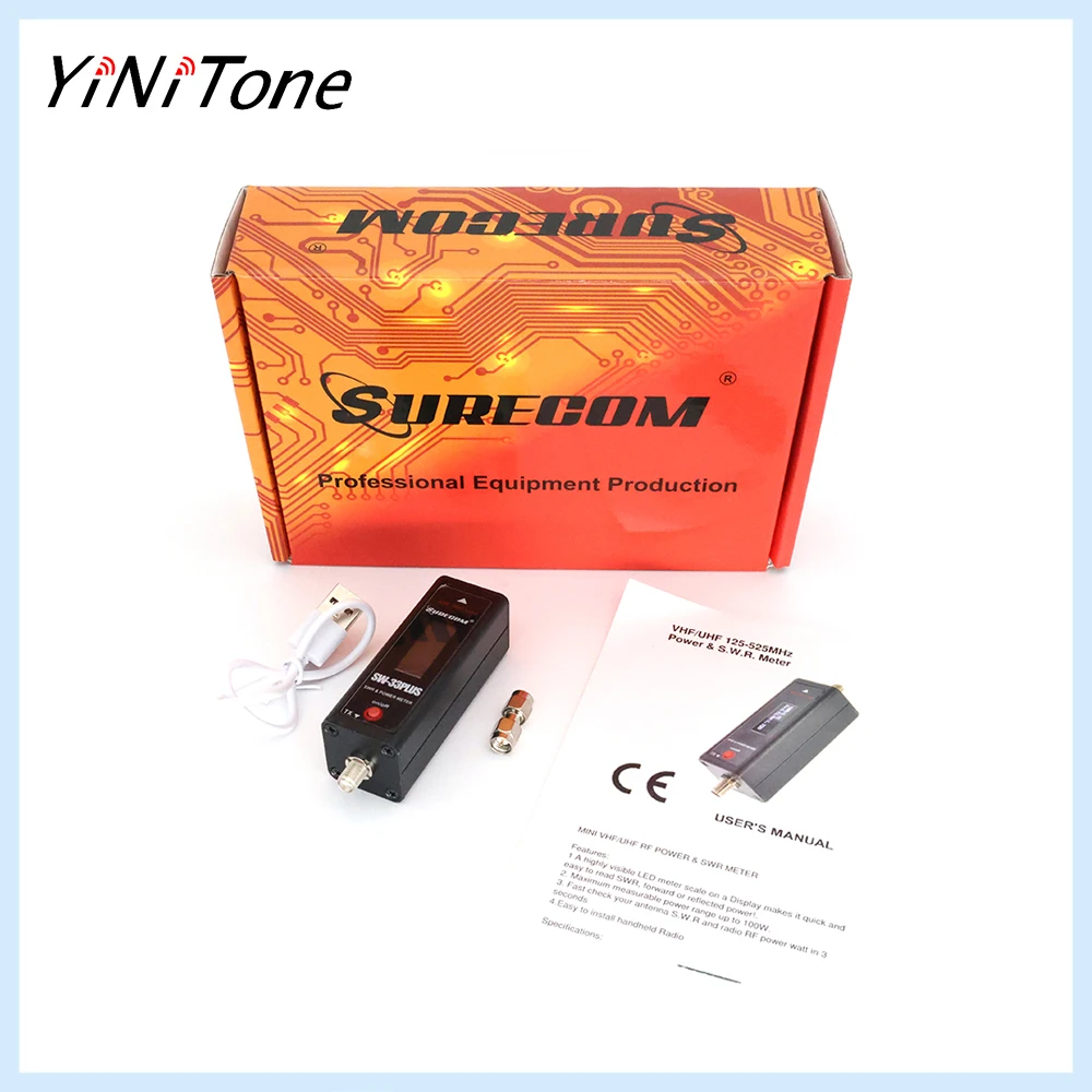 

SURECOM SW-33Plus 125-525MHz VHF/UHF Analog Mini Power & SWR Meter for Walkie Talkie Radios with SMA-Female Connector
