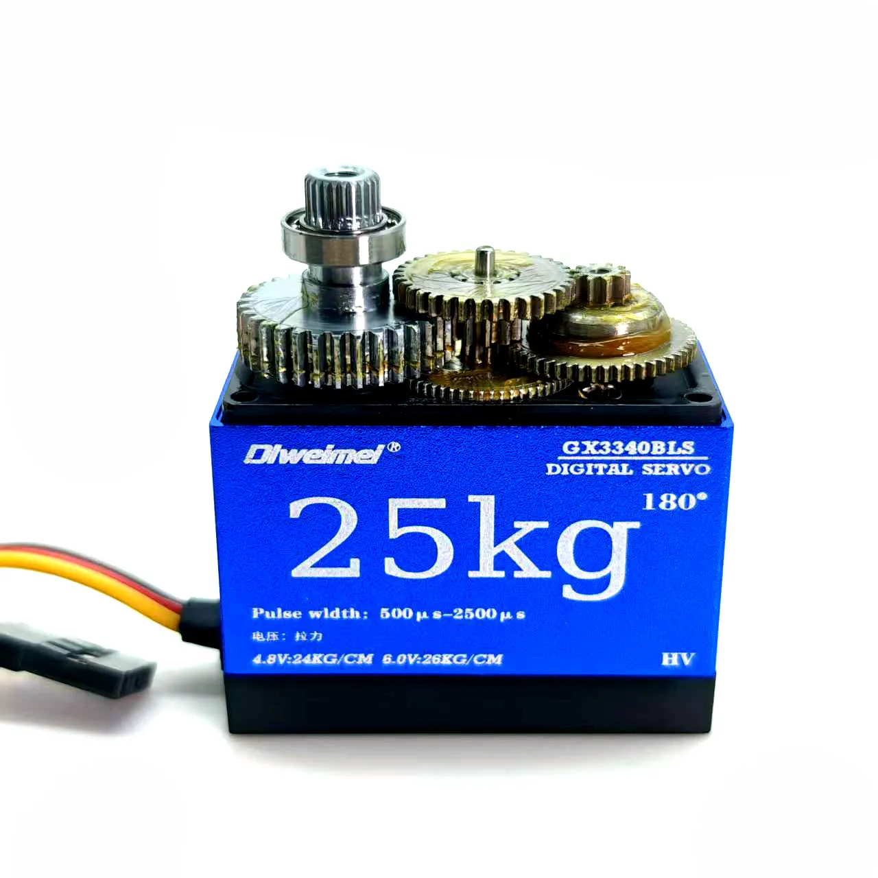 25KG digitale servo 180/270 graden, metalen tandwiel hoog koppel, voor RC auto robotarm industrieel