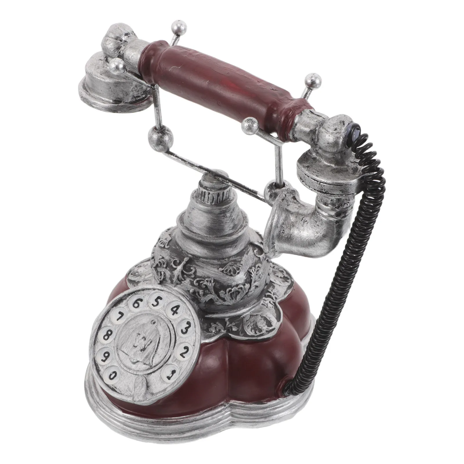 

Vintage Telephone Resin Craft Retro Decorative Landline Phone Old Fashioned Desk Phone Ornament Vintage Home Decor