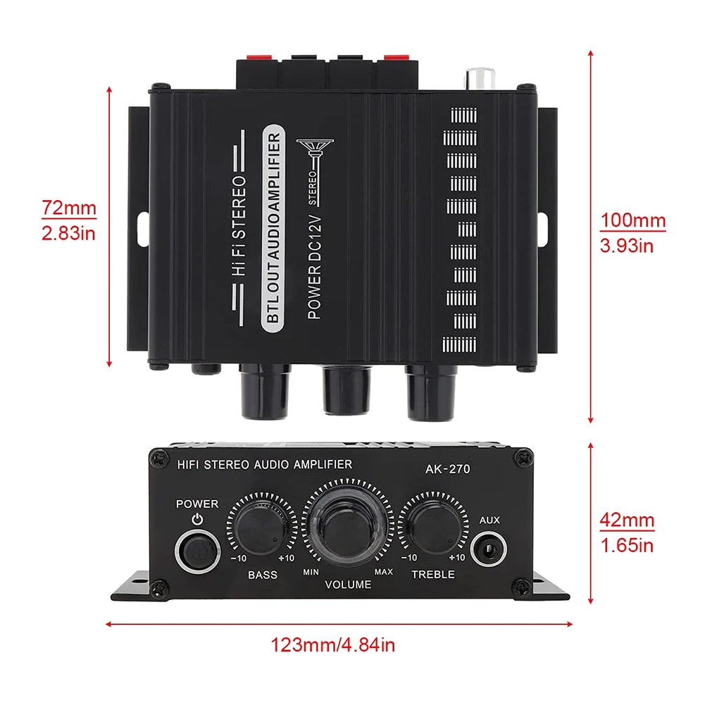 Amplificador de poder audio do karaoke, cinema em casa, 2 canais, classe D, USB, SD, entrada AUXILIAR