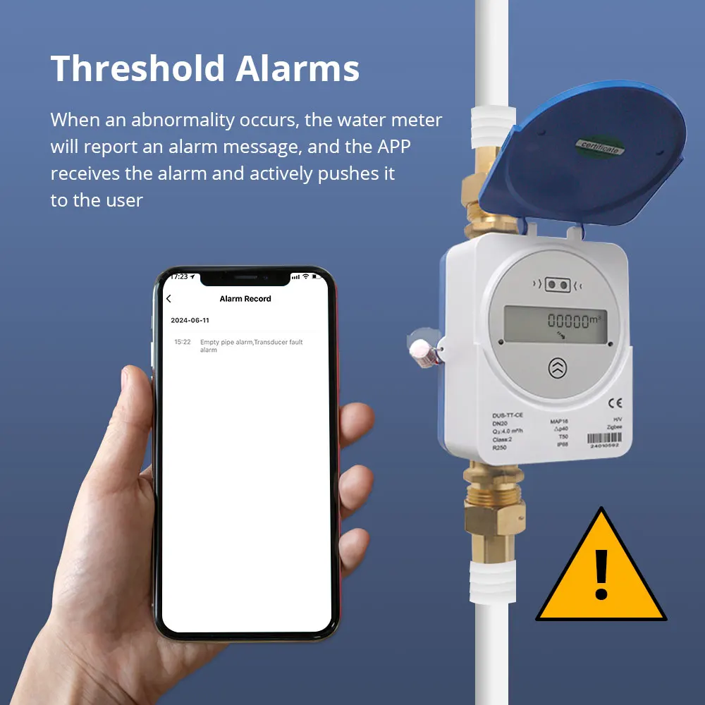 Tuya Zigbee slimme ultrasone watermeter IP68 LCD digitaal display Waterhoeveelheid Stroomverbruik Meting Smart Life App