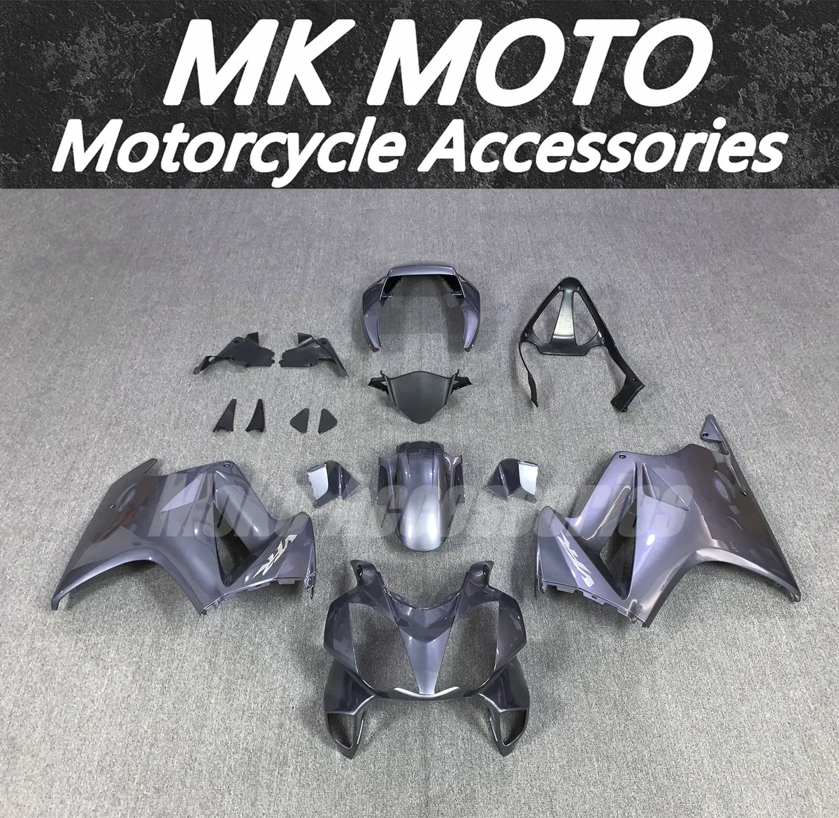 

Moke moto Motorcycle Fairings Kit Fit For Vfr800 2002 2003 2004 2005 2006 2007 2008 2009 2010 2011 2012 Bodywork Set Silver Gray