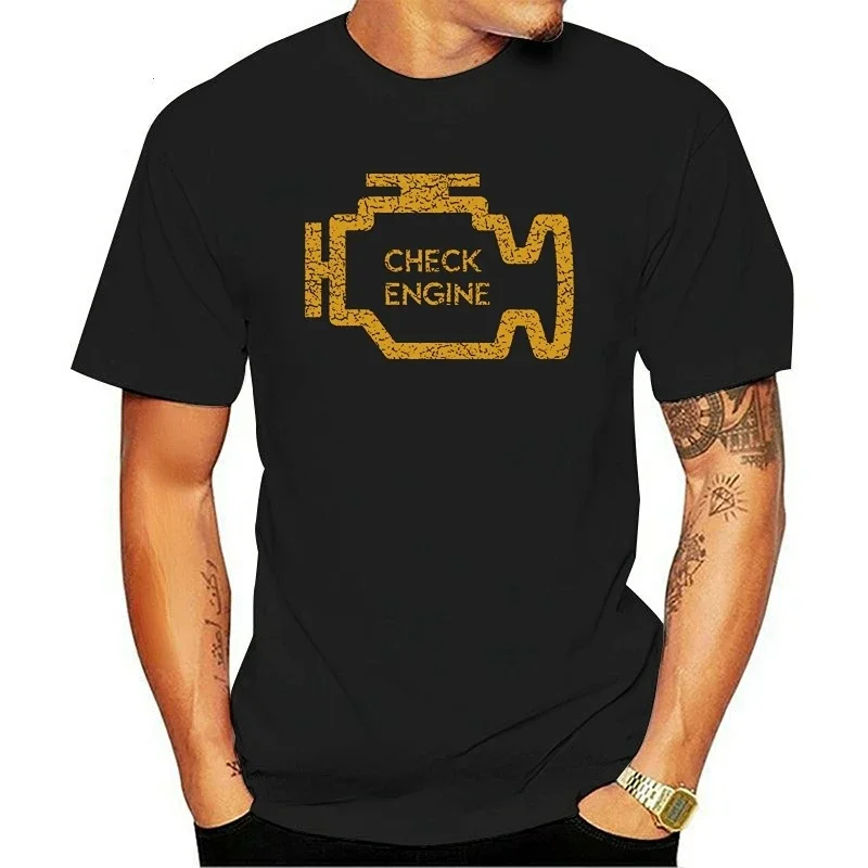 Check Engine Cotton T-Shirt Rennfahrer Petrol Head Fun Auto Liebe Racer Driver Car Printed Tee Comfortable Casual Cool Camisetas