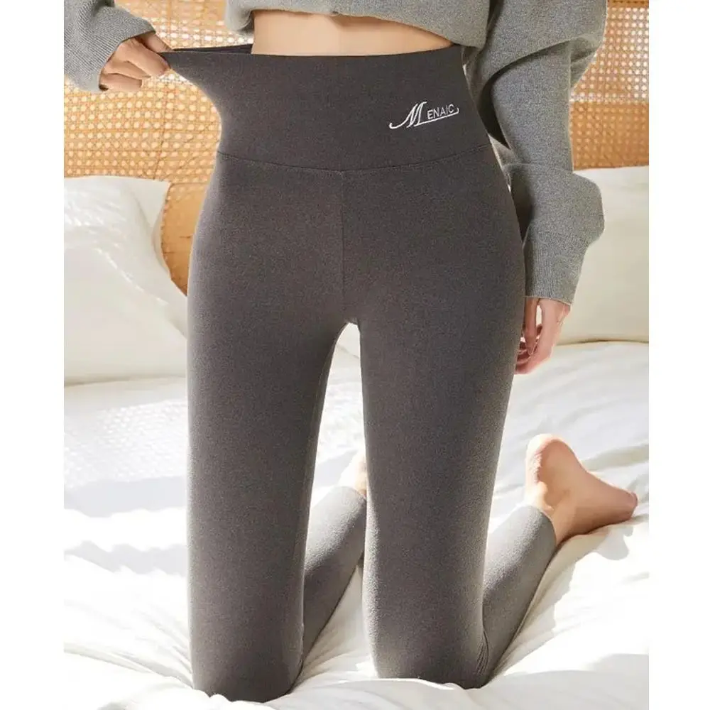 Pantalones térmicos De tela Rong para mujer, Leggings elásticos sin costuras De cintura alta, ropa interior adelgazante, Otoño e Invierno