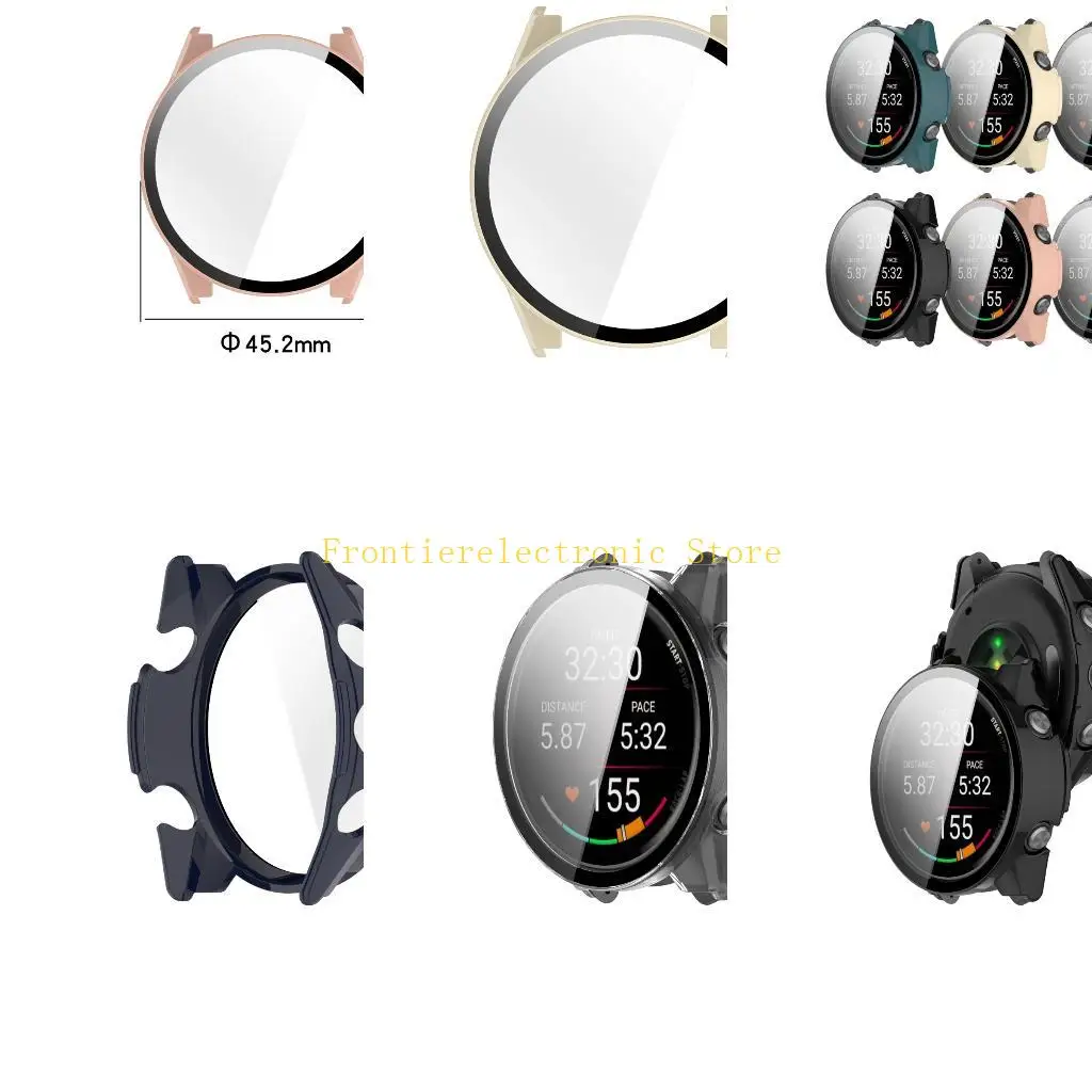 

G8DB прозрачный защитный чехол из закаленного стекла, высокочувствительный противоударный чехол для умных часов Forerunner570,